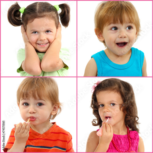 Cute little children collage