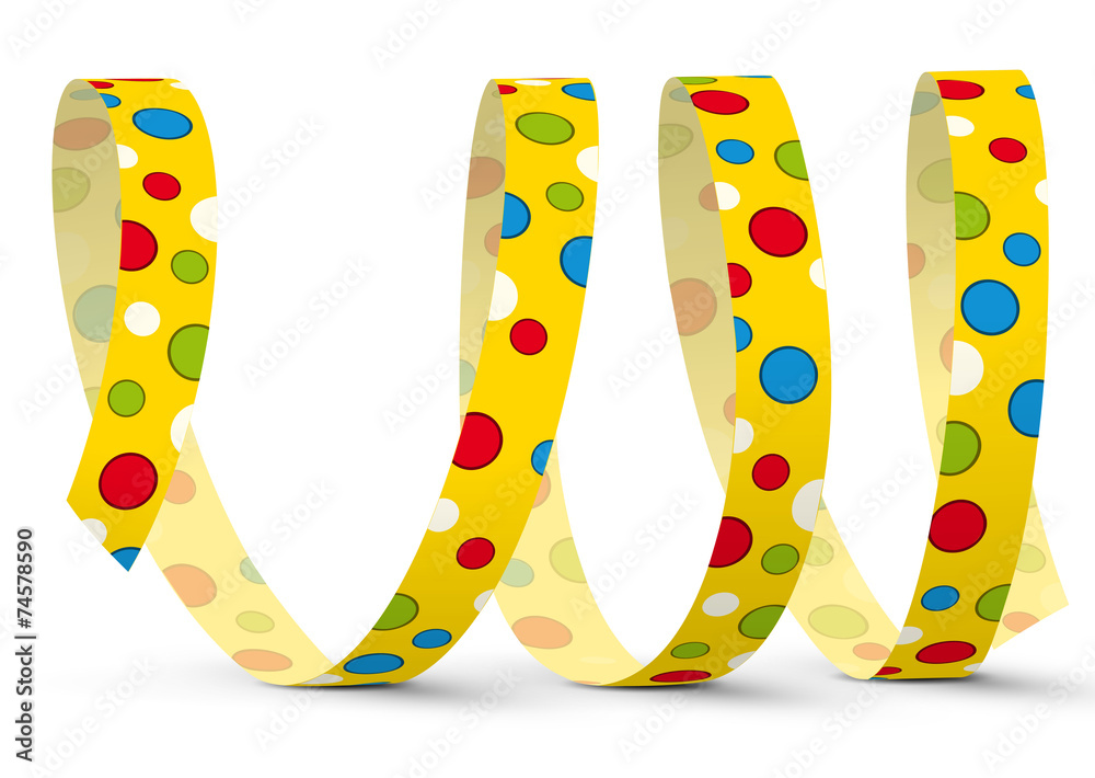 Luftschlange, Papierschlange, Papierkringel, Kringel, Spirale