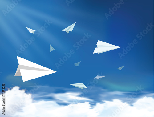 plane flying on the sky