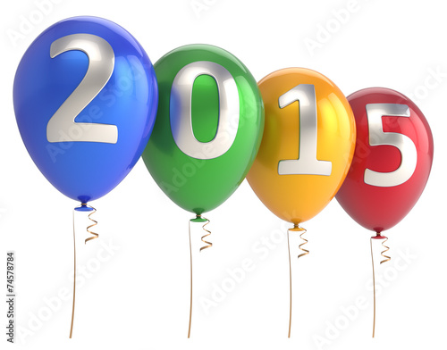 New Year 2015 balloons party holiday decoration
