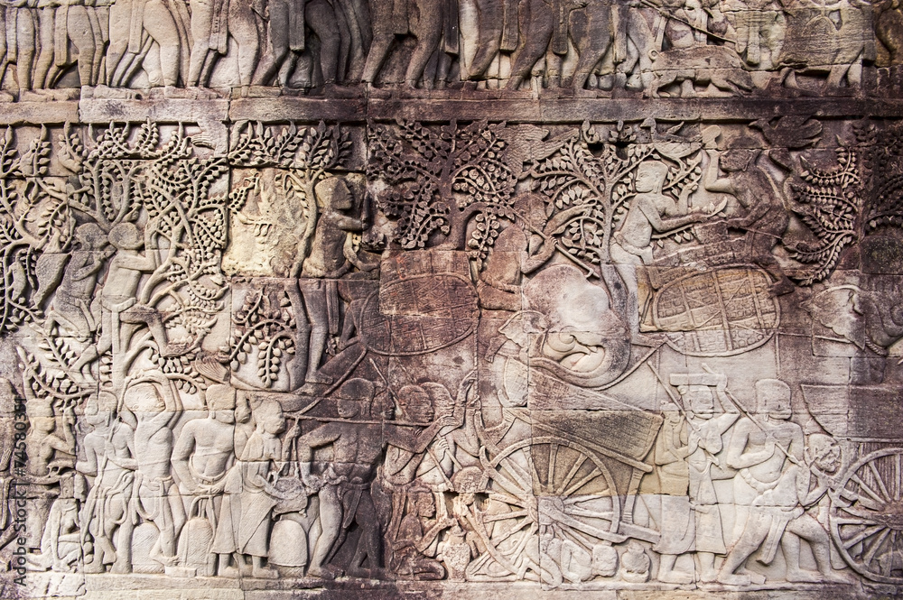 Angkor Wat stylized art of ancient