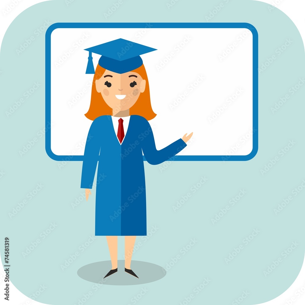 Learning concept with graduation near blackboard Learning concept with graduation near blackboard