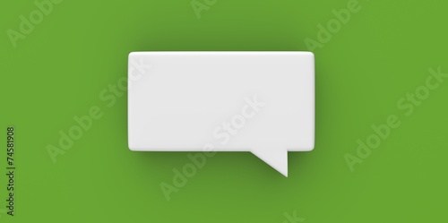 3D white Empty speech bubble on a background green