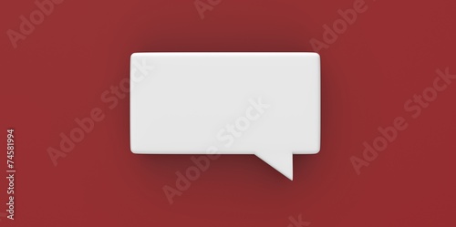 3D white Empty speech bubble on a background red