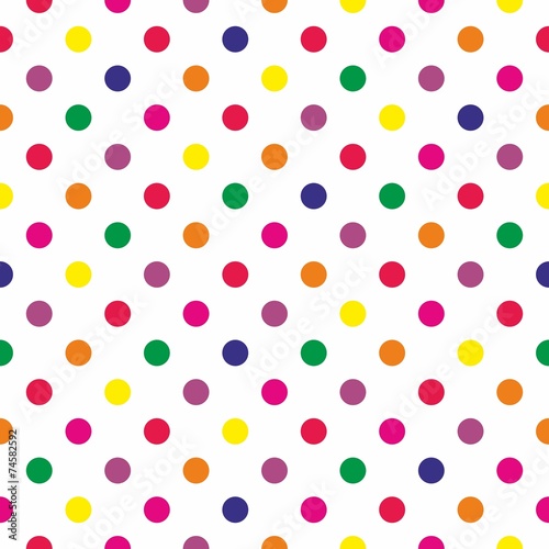 Seamless vector pattern with tile polka dots on white background