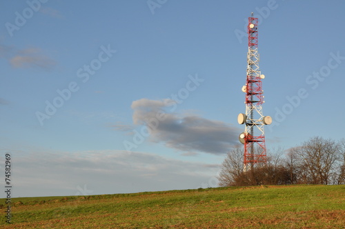 Telecommunication tower on the field © salita2010