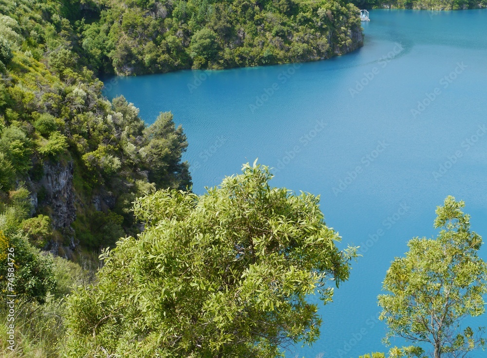 Vivid blue lake in Mount Garbier in Australia Vivid blue lake in Mount Garbier in Australia