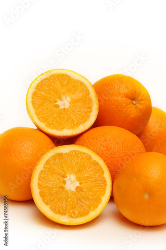 Group of oranges isolated on white background