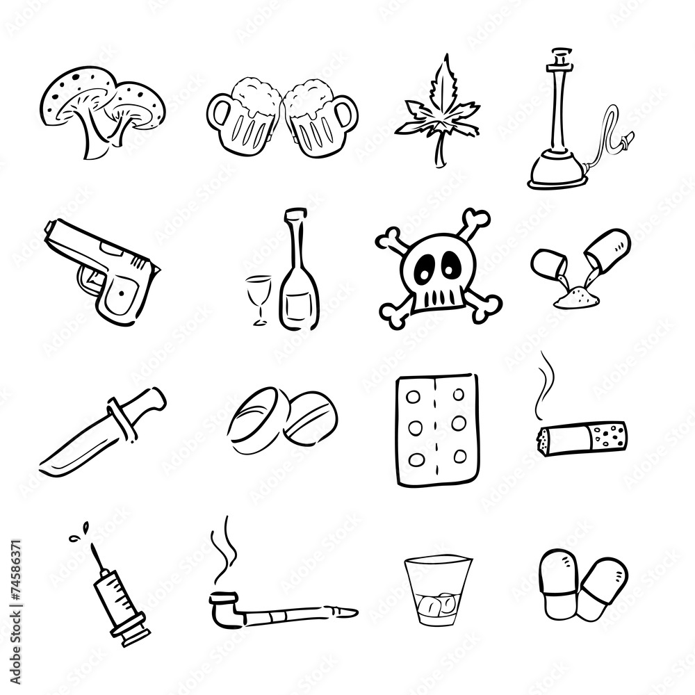 Premium Vector  Hand drawn pill drugs and syringes icon in doodle style