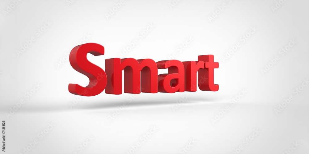 Smart 3D red text Illustration word Render Smart 3D red text Illustration word Render