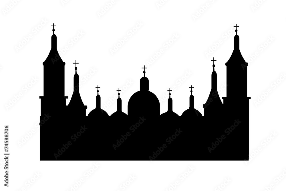 Fototapeta premium vector silhouette of the Pillar in Zaragoza