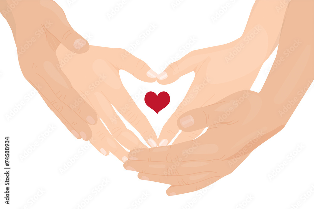 Fototapeta premium Hands and heart