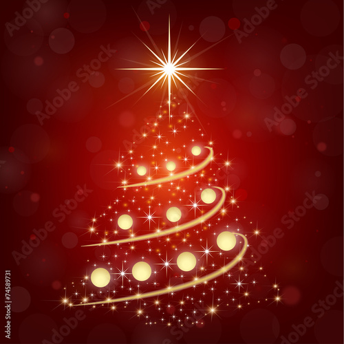 Nice  Christmas tree on the dark background