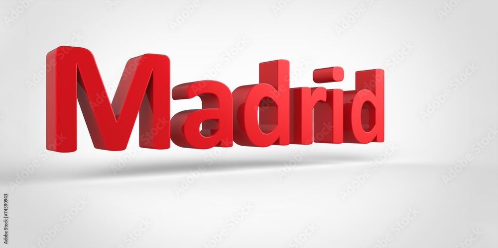 Madrid 3D text Illustration of City Name Madrid 3D text Illustration of City Name
