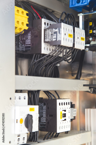 Obraz na płótnie Electrical motor drive cubicle inside view
