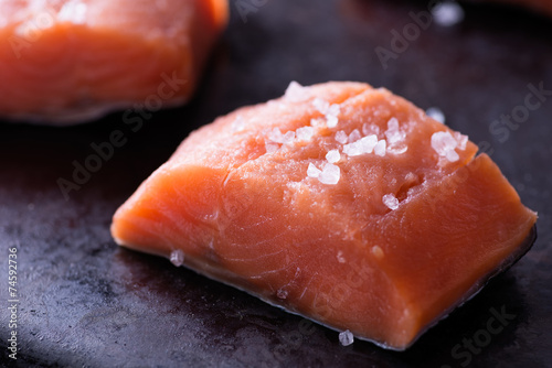 Raw red fish fillet