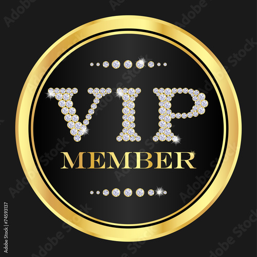 VIP member badge. VIP composed from small diamonds