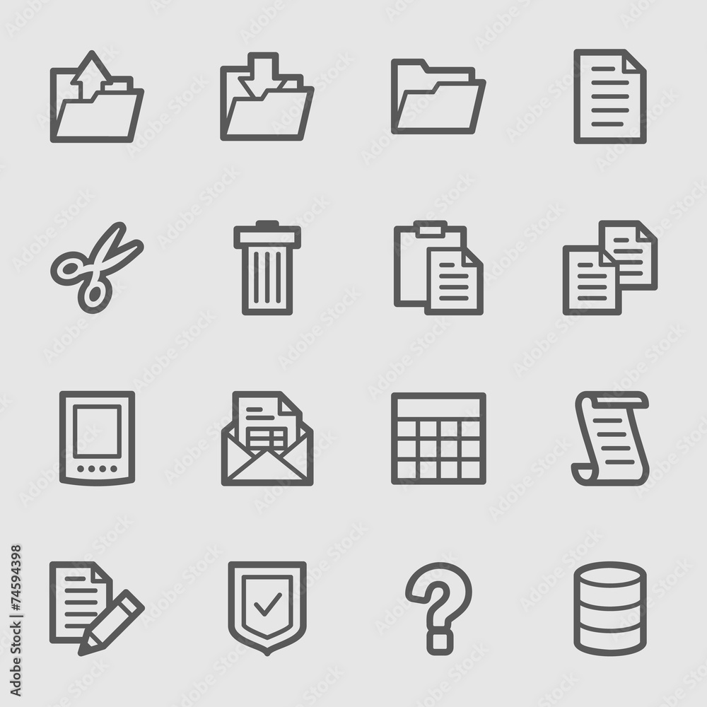 Document web icons set