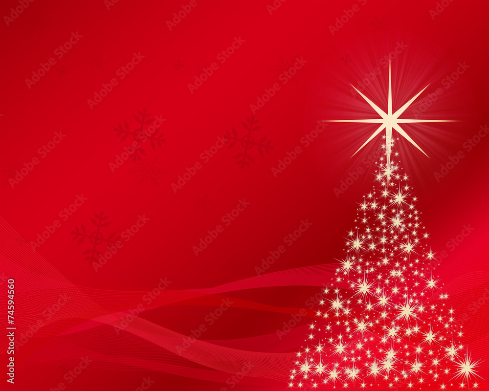 Tree of Lights Over a Red Background. Tree of Lights Over a Red Background.