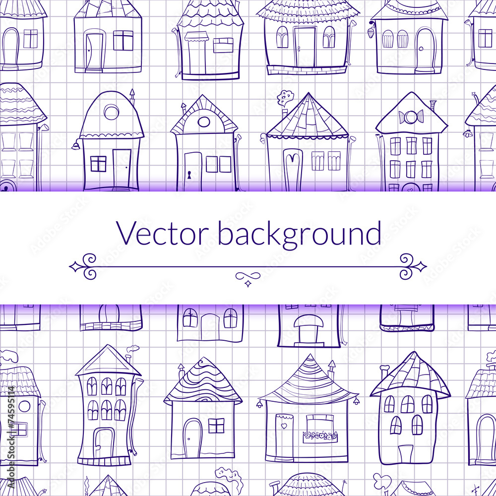 Vector illustration outine houses