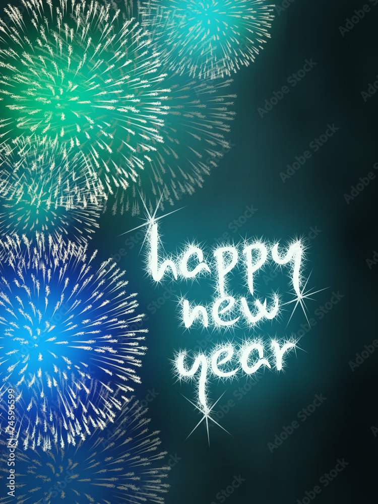 Fototapeta premium happy new year firework fireworks