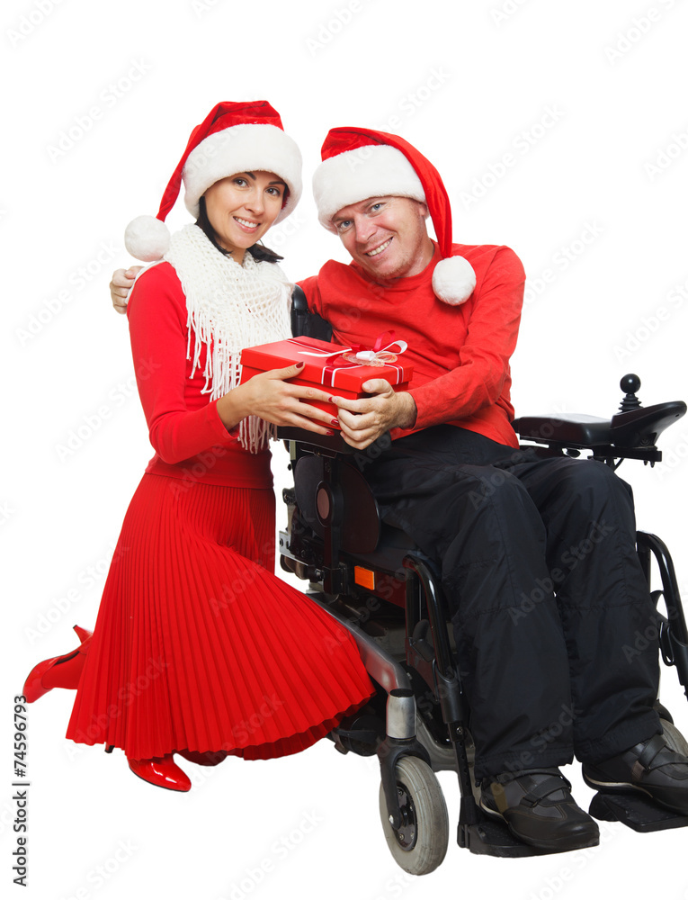 Disabled Santa Claus and Santa Girl