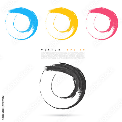 Set of hand color circles.