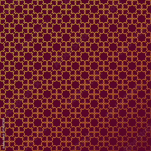 Gold ornament burgundy background.