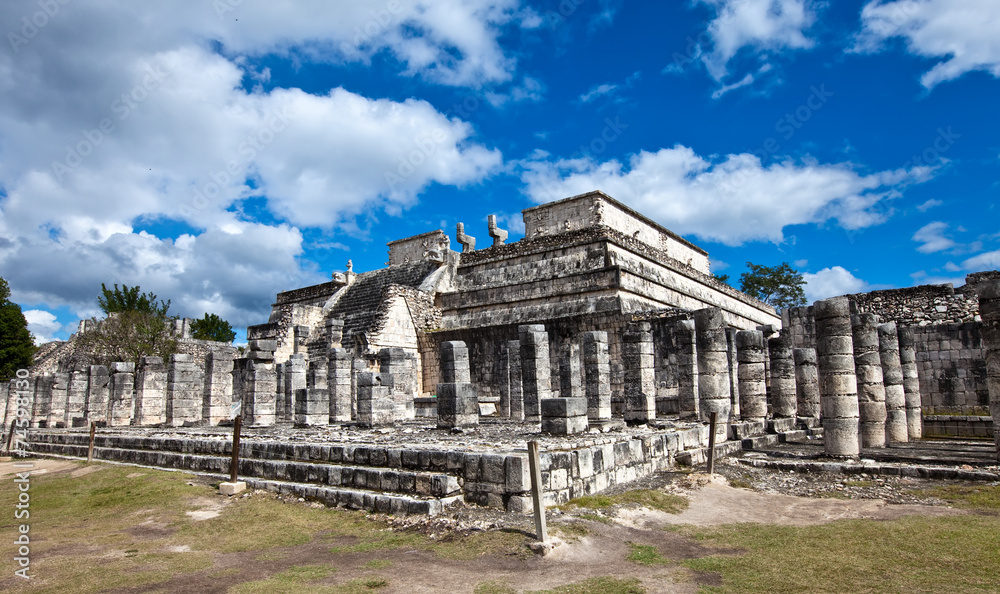 Hall of the Thousand Pillars - Columns at Chichen Itza, Mexico