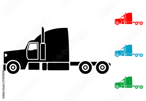 Pictograma camion lateral con varios colores