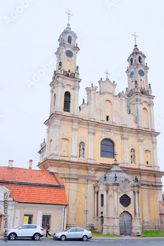 VILNIUS,LITHUANIA, November 17, 2014: view of the Vilnius church