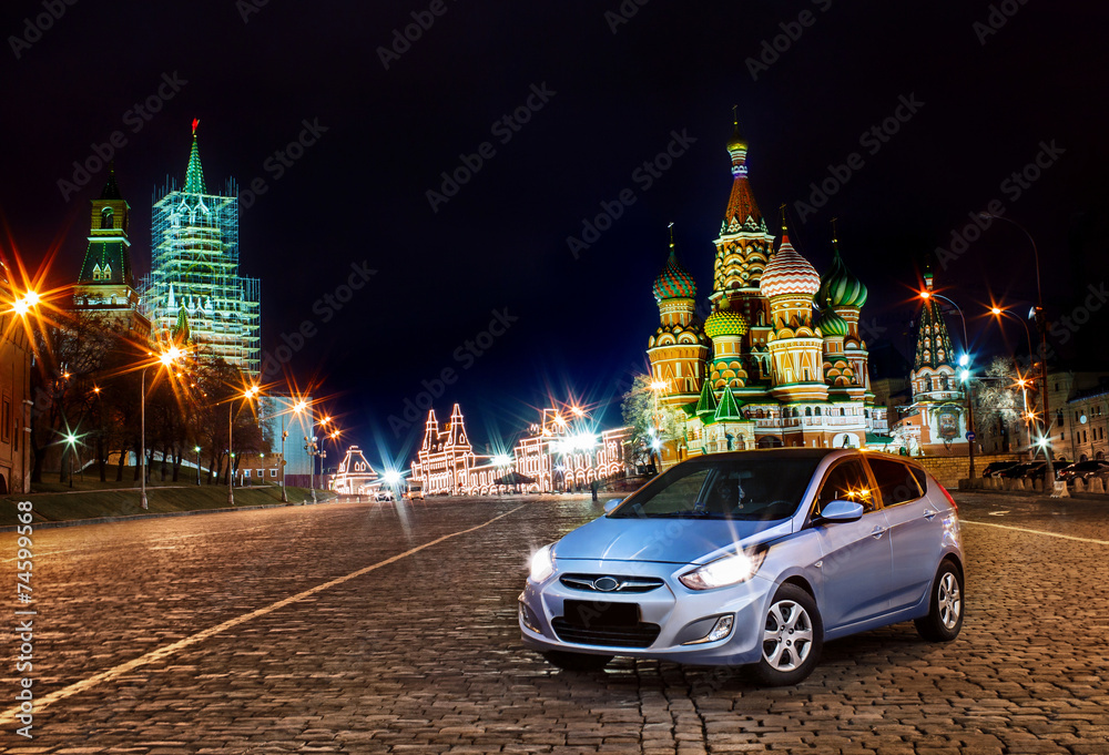 Obraz premium Car on the Red Square