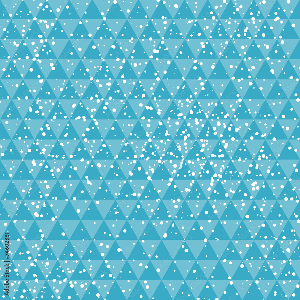 Tech blue on abstract geometric background with snowflakes Tech blue on abstract geometric background with snowflakes