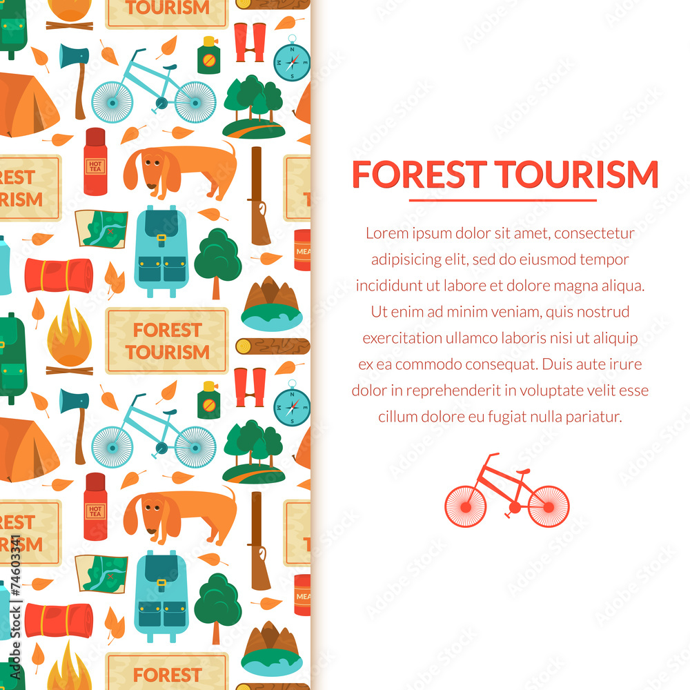 Camping equipment, vector background