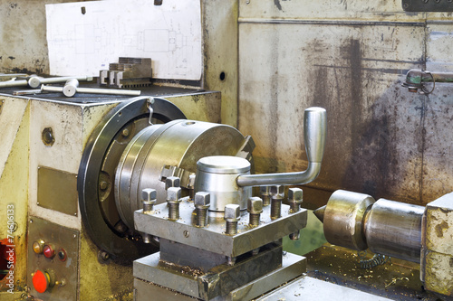 Naklejka spindles of metal lathe machine