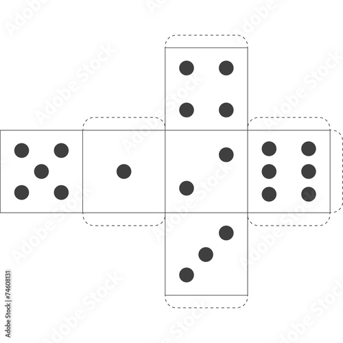 Paper Dice Template, Vector