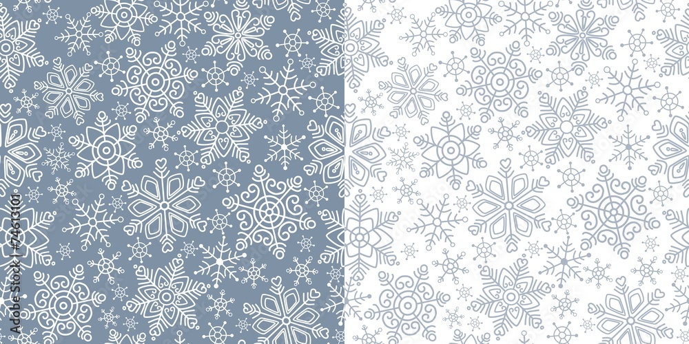 Seamless pattern with snowflakes