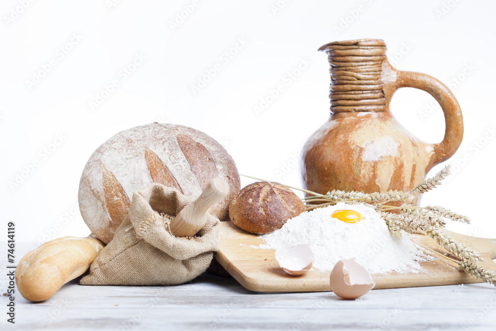 Fototapeta premium bread, bread rolls and breakfast items