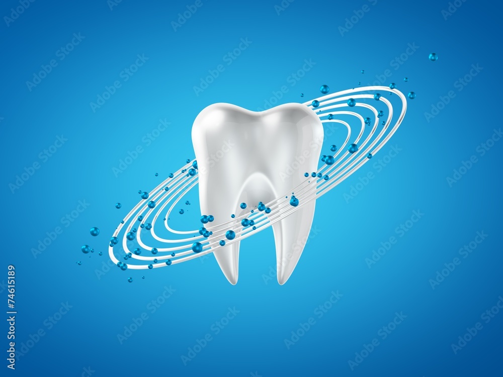 Fototapeta premium 3d abstract isolated dental with blue background