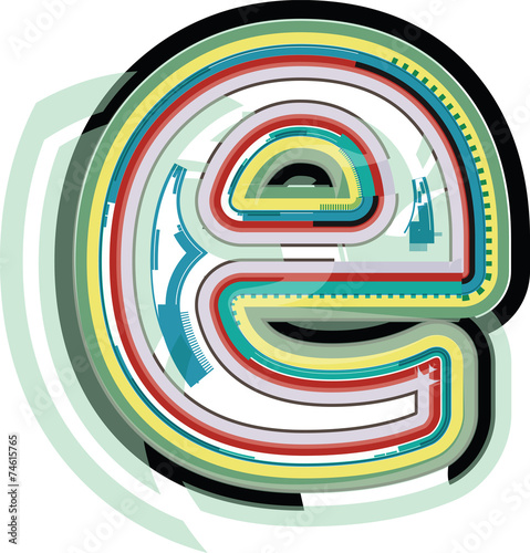 Abstract colorful Letter e