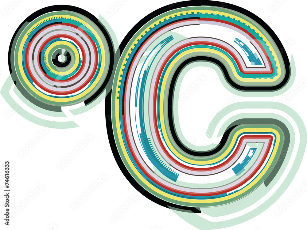 Abstract colorful celcius symbol Abstract colorful celcius symbol