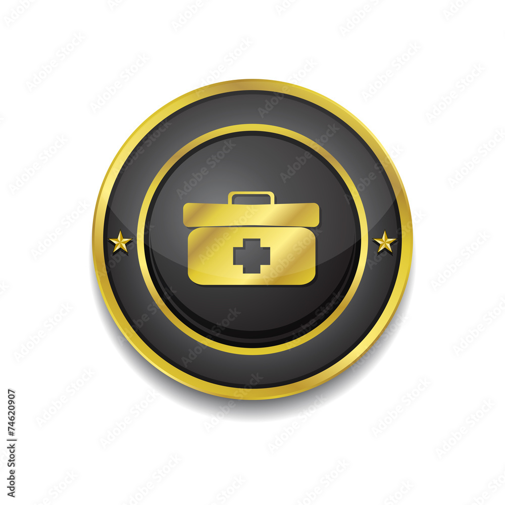 Health Kit Gold Vector Icon Button