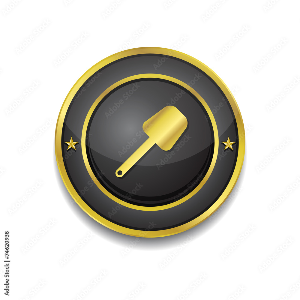 Shoval Gold Vector Icon Button Shoval Gold Vector Icon Button