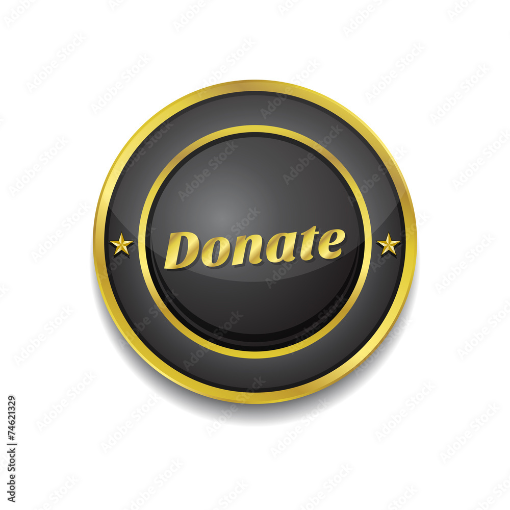 Donate Gold Vector Icon Button Donate Gold Vector Icon Button