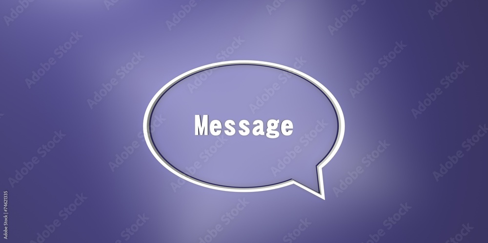 Message 3D white Transparent bubble speech on purple background Message 3D white Transparent bubble speech on purple background