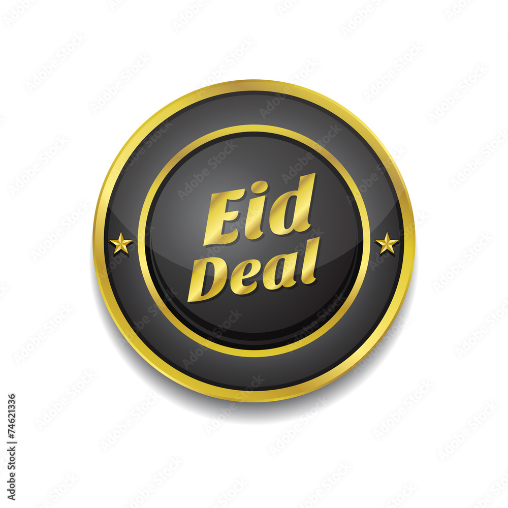 Eid Deal Gold Vector Icon Button