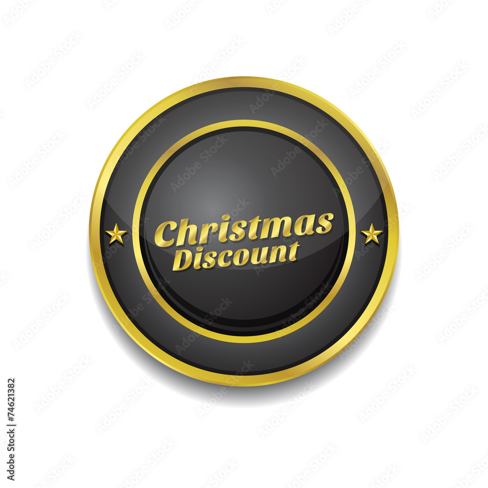 Christmas Discount Gold Vector Icon Button Christmas Discount Gold Vector Icon Button