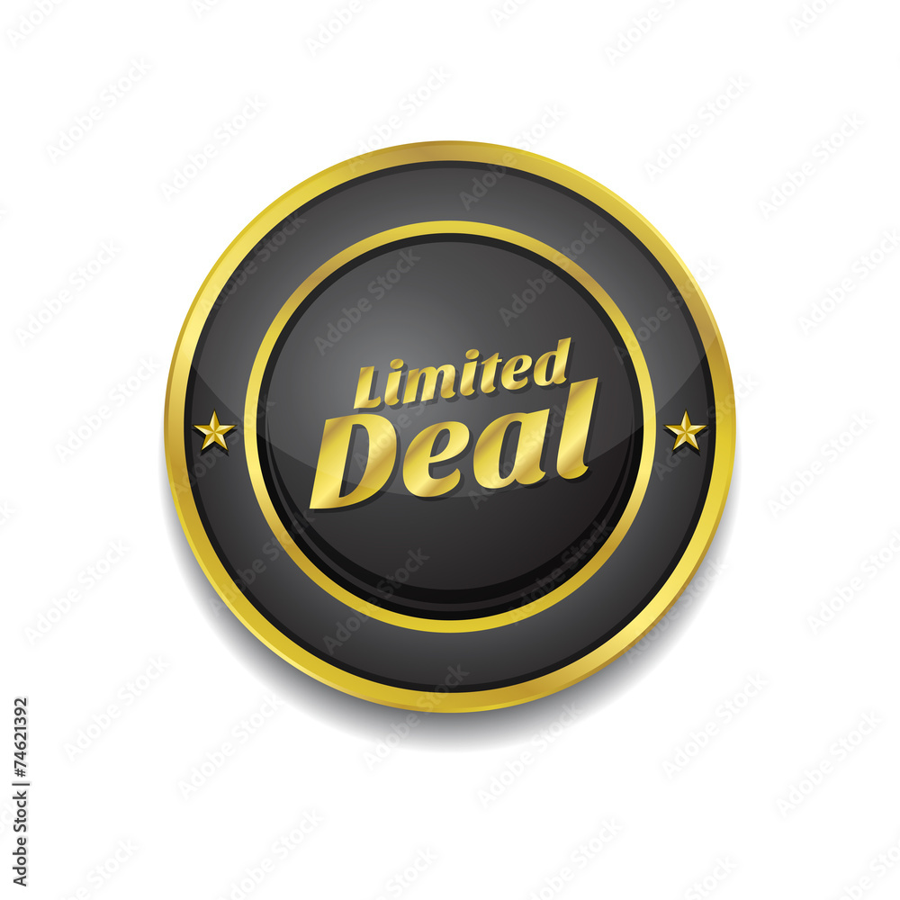 Limited Gold Vector Icon Button Limited Gold Vector Icon Button