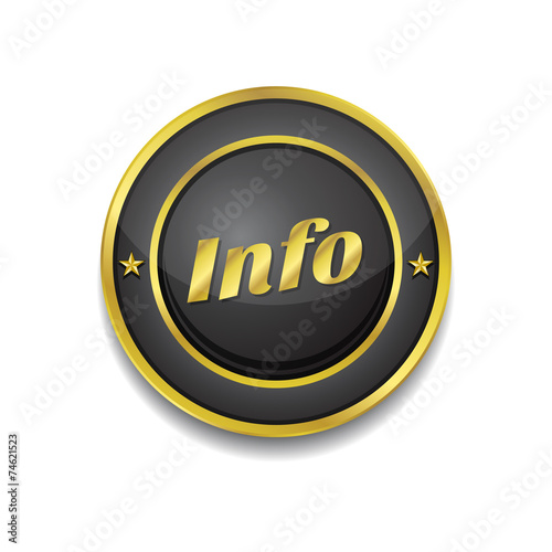 Info Gold Vector Icon Button