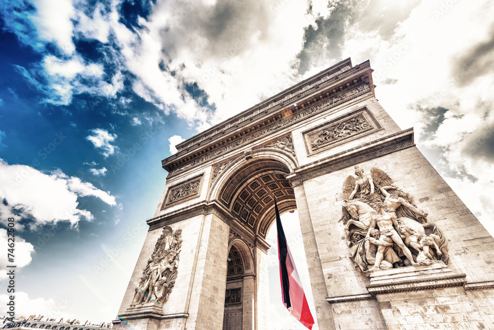 Bottom-Up view of Triumph Arc in Paris